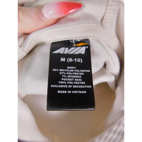 Avia Medium Beige Ribbed Pullover Hoodie Crossover Hood Witchcore - Picture 9 of 12